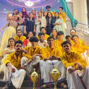 Mosaic gallery showcasing cultural events, labs, libraries, and student celebrations at Mathrushree Group of Institutions.