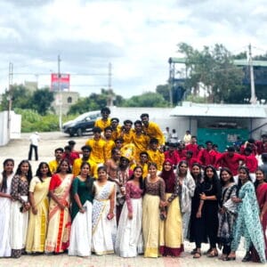 Mosaic gallery showcasing cultural events, labs, libraries, and student celebrations at Mathrushree Group of Institutions.